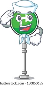 Sailor turn right isolated in the mascot