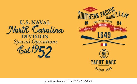 Sailor Typography Patch Embroidery Emblem Design