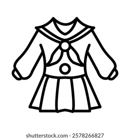 Sailor Uniform Vector Line Icon Design