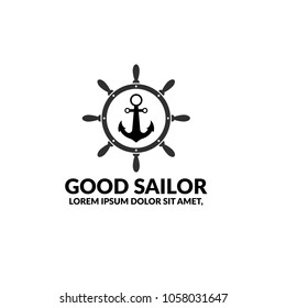 Sailor vector icon. Can be used as logo or icon for mobile, websites and application. anchor and rudder