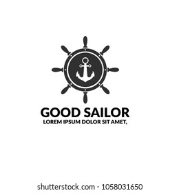 Sailor vector icon. Can be used as logo or icon for mobile, websites and application. anchor and rudder