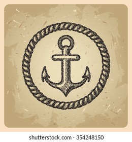 sailor vector Illustration anchor engraving