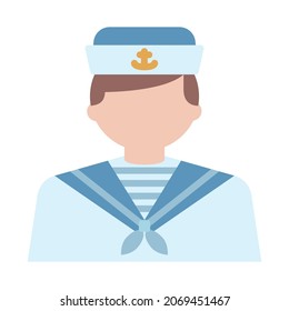 Sailor vector illustration in cartoon style. Flat design for mobile app and web sites. 