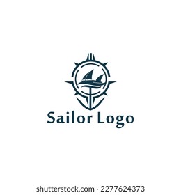 Sailor vector logo Vector  Water Transport Concept Design