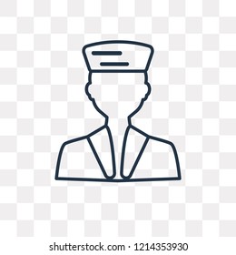 Sailor vector outline icon isolated on transparent background, high quality linear Sailor transparency concept can be used web and mobile