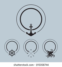 Sailor vector set, nautical design