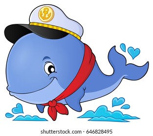 Sailor whale theme image 1 - eps10 vector illustration.