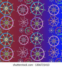 Sailor wheel background - colored trend pattern.