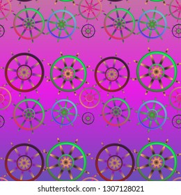 Sailor wheel background - colored trend pattern.