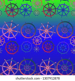 Sailor wheel background - colored trend pattern.