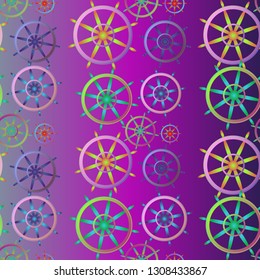 Sailor wheel background - colored trend pattern.