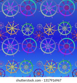 Sailor wheel background - colored trend pattern.