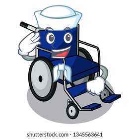Sailor wheelchair isolated with in the cartoon
