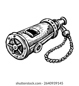 Sailor whistle icon in sketchy style