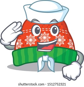 Sailor winter hat isolated character
