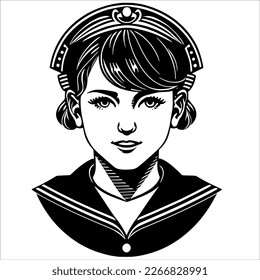 Sailor Woman in Uniform - Ready to Set Sail!
