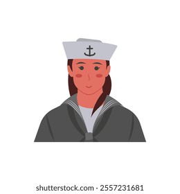 Sailor, Women Career Flat Vector Illustration