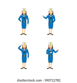Sailor women Character Design Vector.
