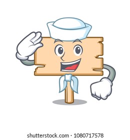 Sailor wooden board character cartoon
