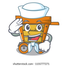 Sailor wooden trolley character cartoon