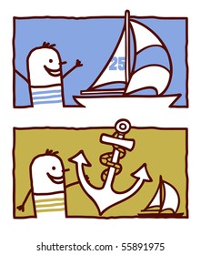 sailor with yacht & anchor