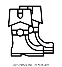 Sailor's Boots Vector Line Icon Design