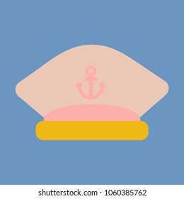Sailor's cap with an anchor. Captain's Hat