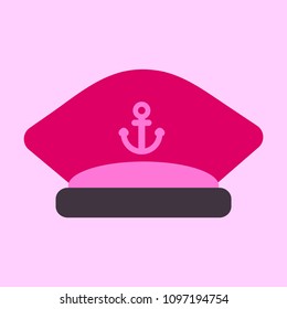 Sailor's cap with an anchor. Captain's Hat