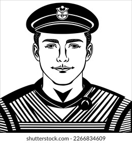 A Sailor's Joyful Smile - A Man in a Navy Uniform Rejoices
