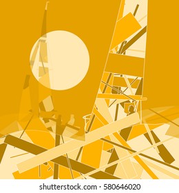 Sailors yachts in sea abstract graphic line mosaic background illustration vector