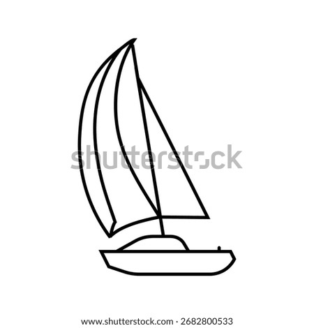 sails full sailing sport line icon vector. sails full sailing sport sign. isolated contour symbol black illustration