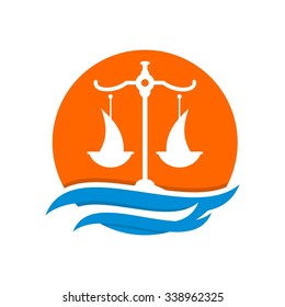 Sails Law Protection Logo Template