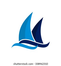 Sails Ship Logo Template