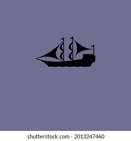 SAILSHIP ICON OR SAILSHIP SILLUETTE FOR ANY PURPOSE RELATING TO SAILLINGS