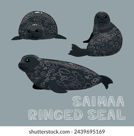 Saimaa Ringed Seal Cartoon Vector Illustration