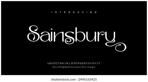 Sainsbury Abstract modern urban alphabet fonts. Typography sport, technology, fashion, digital, future creative logo font. vector illustration