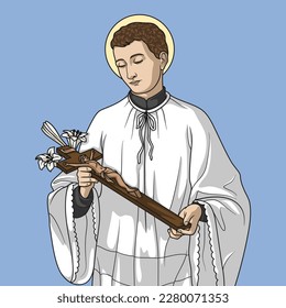 Saint Aloysius Gonzaga Colored Vector Illustration
