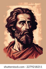 Saint Andrew Apostle of Christ Colored Illustration. Vector.