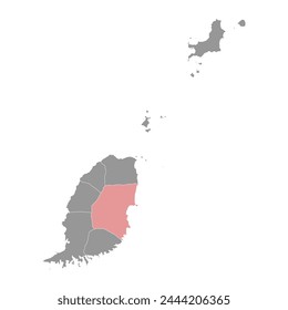 Saint Andrew Parish map, administrative division of Grenada. Vector illustration.