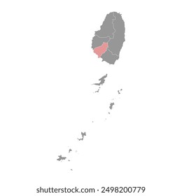 Saint Andrew Parish map, administrative division of Saint Vincent and the Grenadines. Vector illustration.