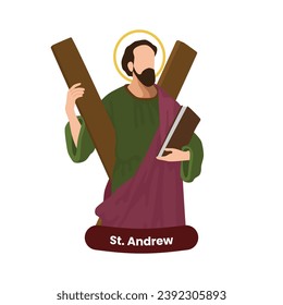 Saint Andrew vector illustration. Feast November 30th. Catholic Saint.