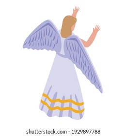 Icono de San Ángel. Isométrico del icono del vector del ángel de santa para el diseño web aislado en fondo blanco