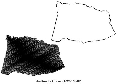 Saint Ann Parish (Parishes of Jamaica, Middlesex County) map vector illustration, scribble sketch St. Ann map