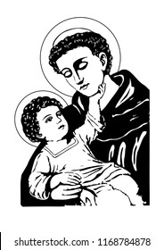 Saint Anthony Child Jesus Catholic Vector Stock Vector (Royalty Free ...