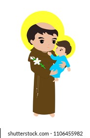 Saint Anthony with child Jesus vector