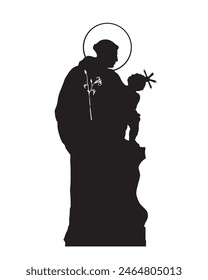 Saint Anthony and Child Jesus vector Catholic religious Illustration