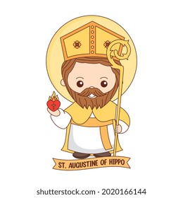 saint augustine of hippo cartoon isolated over white background. vector illustration