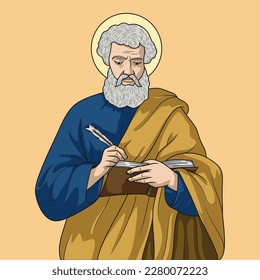 Saint Barnabas Apostle Colored Vector Illustration
