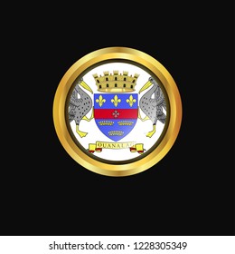 Saint Barthelemy flag Golden button