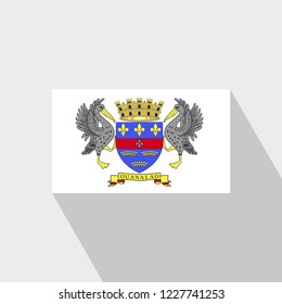 Saint Barthelemy flag Long Shadow design vector
